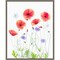 Poppy Garden by Sharon Williams 16-in. W x 20-in. H. Canvas Wall Art Print Framed in Grey